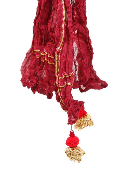 Edenrobe - Women's Burgundy Dupatta - EAWD20-006