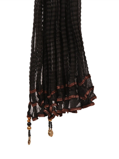 Edenrobe - Women's Black Dupatta - EAWD20-008