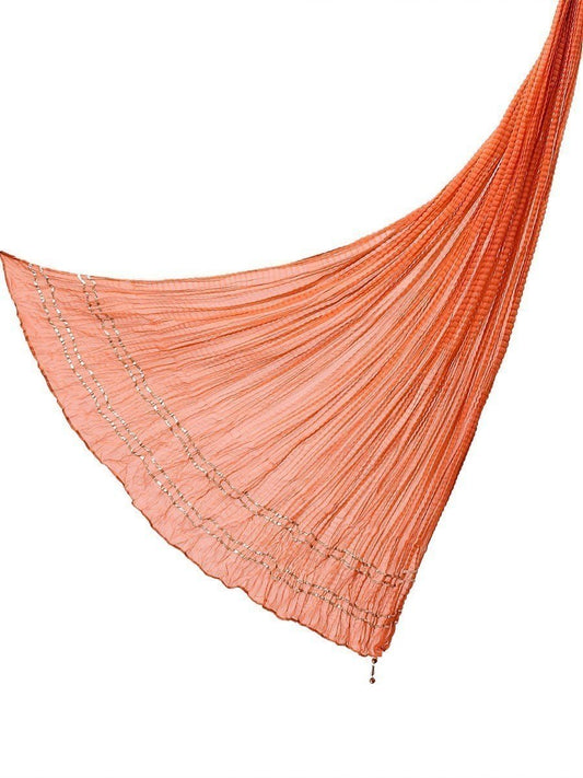 Edenrobe - Women's Dull Peach Dupatta - EAWD20-018
