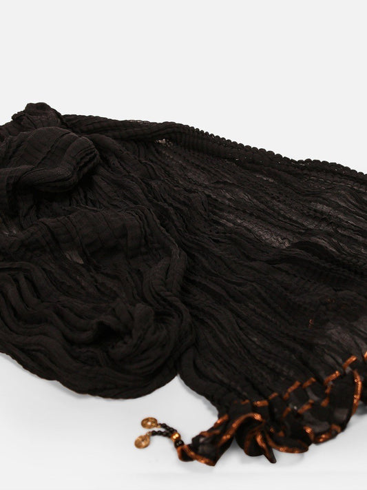 Edenrobe - Women's Black Dupatta - EAWD20-025