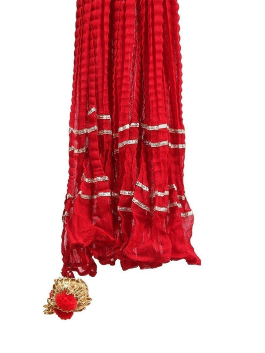 Edenrobe - Women's Red Dupatta - EAWD20-027