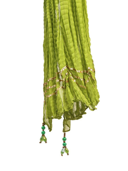 Edenrobe - Women's Parrot Green Dupatta - EAWD20-028