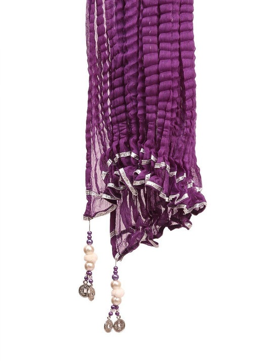 Edenrobe - Women's Purple Dupatta - EAWD20-034