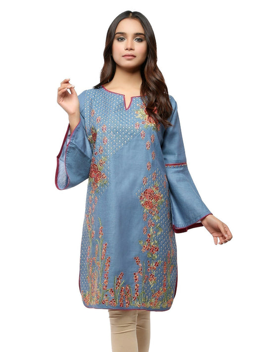 Edenrobe - Pret 1Pc Embroidered Cotton Shirt - EWTKE20-66295
