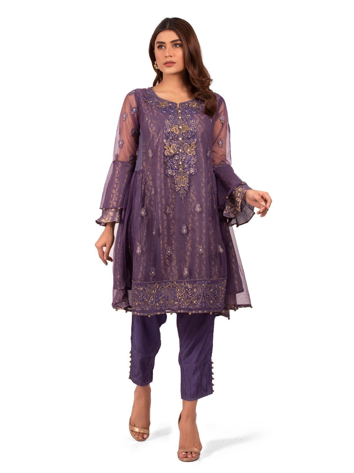 Edenrobe - Pret 2Pc Embroidered Cotton Shirt Trouser - EWTKE20-66344 (2-PCS)