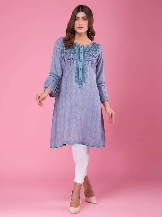 Edenrobe - Pret 1Pc Embroidered Viscose Shirt - EWTKE20-66360