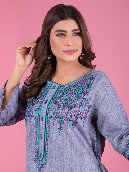 Edenrobe - Pret 1Pc Embroidered Viscose Shirt - EWTKE20-66360