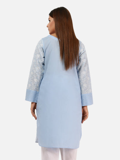 Edenrobe - Pret 1Pc Embroidered Cambric Shirt - EWTKE20-66891