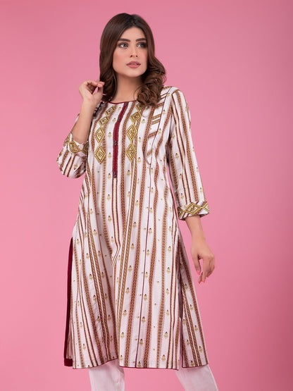 Edenrobe - Pret 1Pc Embroidered Cambric Shirt - EWTKE20-66904