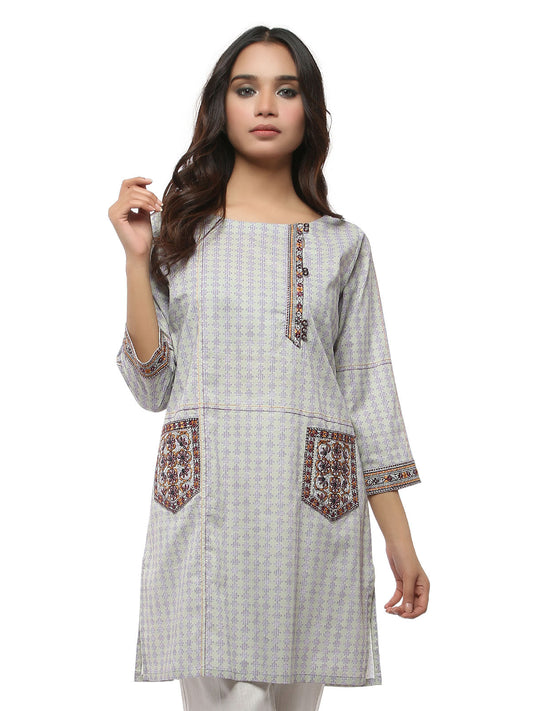 Edenrobe - Pret 1Pc Embroidered Cambric Shirt - EWTKE20-66929