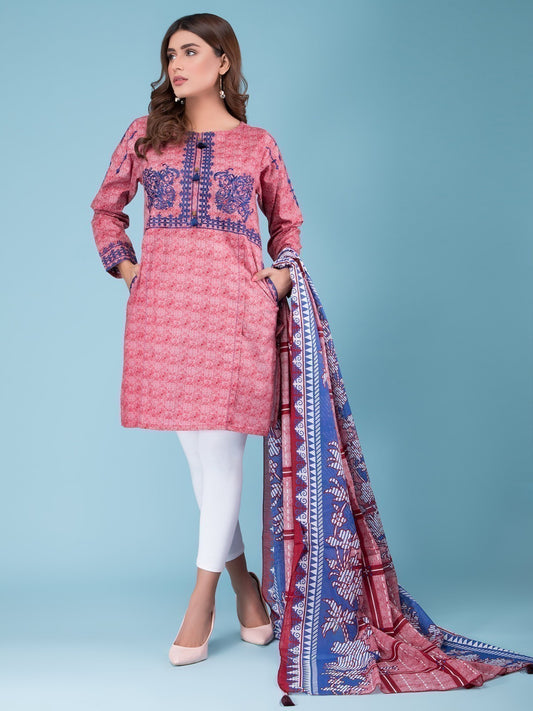 Edenrobe - Pret 2Pc Embroidered Lawn Shirt Dupatta - EWTKE20-66932 (2PC-D)