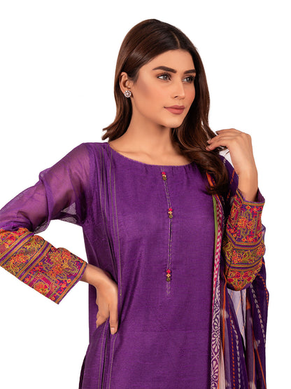 Edenrobe - Pret 3Pc Embroidered Viscose Suit - EWTKE20-66935 (3-PCS)