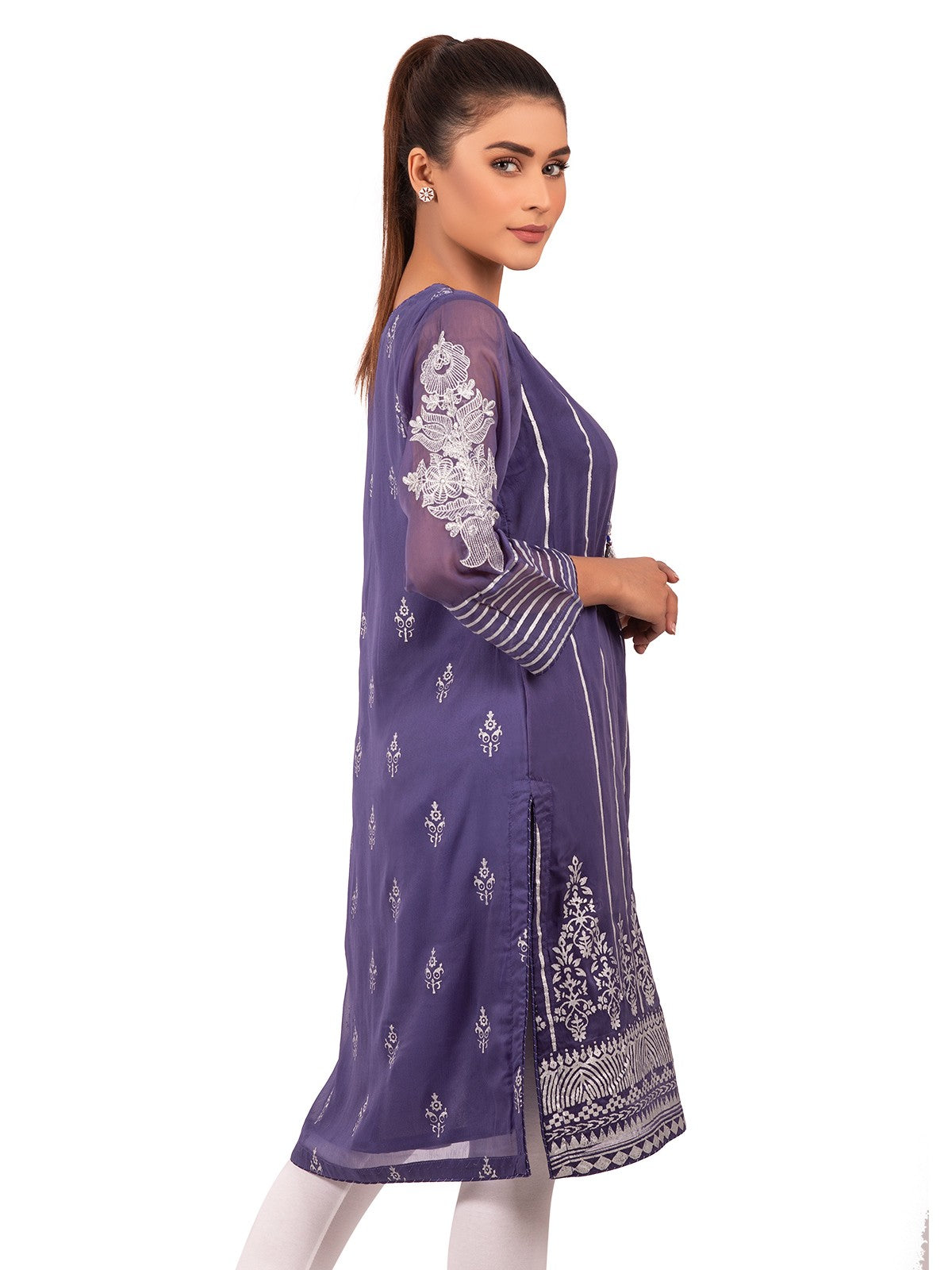 Edenrobe - Pret 1Pc Embroidered Polyester Shirt - EWTKE20-66941