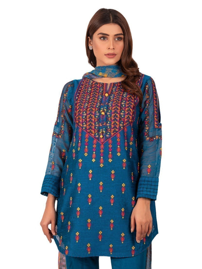 Edenrobe - Pret 3Pc Embroidered Viscose Suit - EWTKE20-66980 (3-PCS)