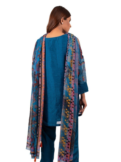 Edenrobe - Pret 3Pc Embroidered Viscose Suit - EWTKE20-66980 (3-PCS)