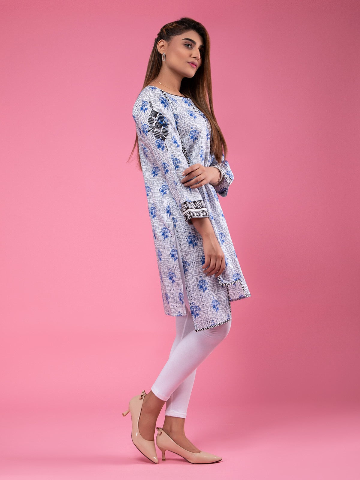 Edenrobe - Pret 1Pc Embroidered Cambric Shirt - EWTKE20-67025