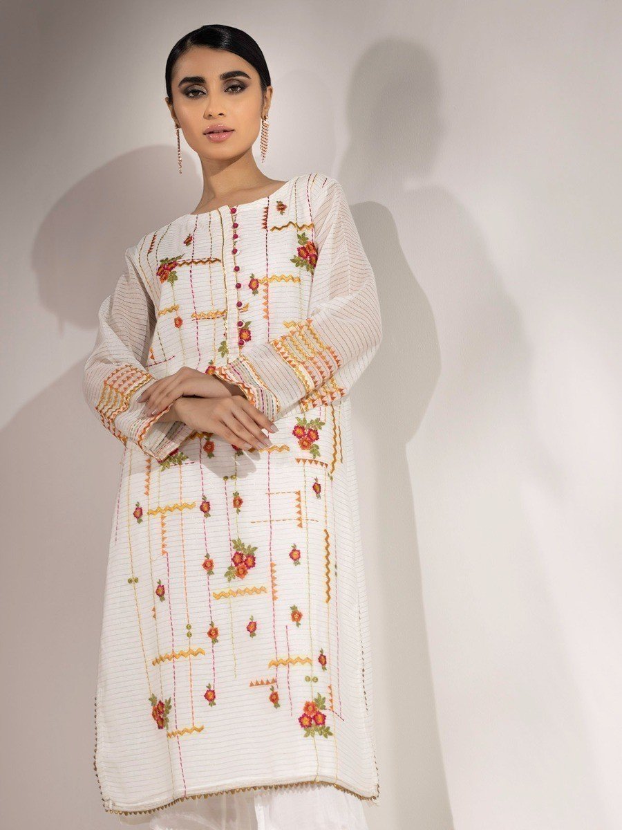 Edenrobe - Pret 2Pc Embroidered Organza Shirt Trouser - EWTKE20-67040 (2-PCS)