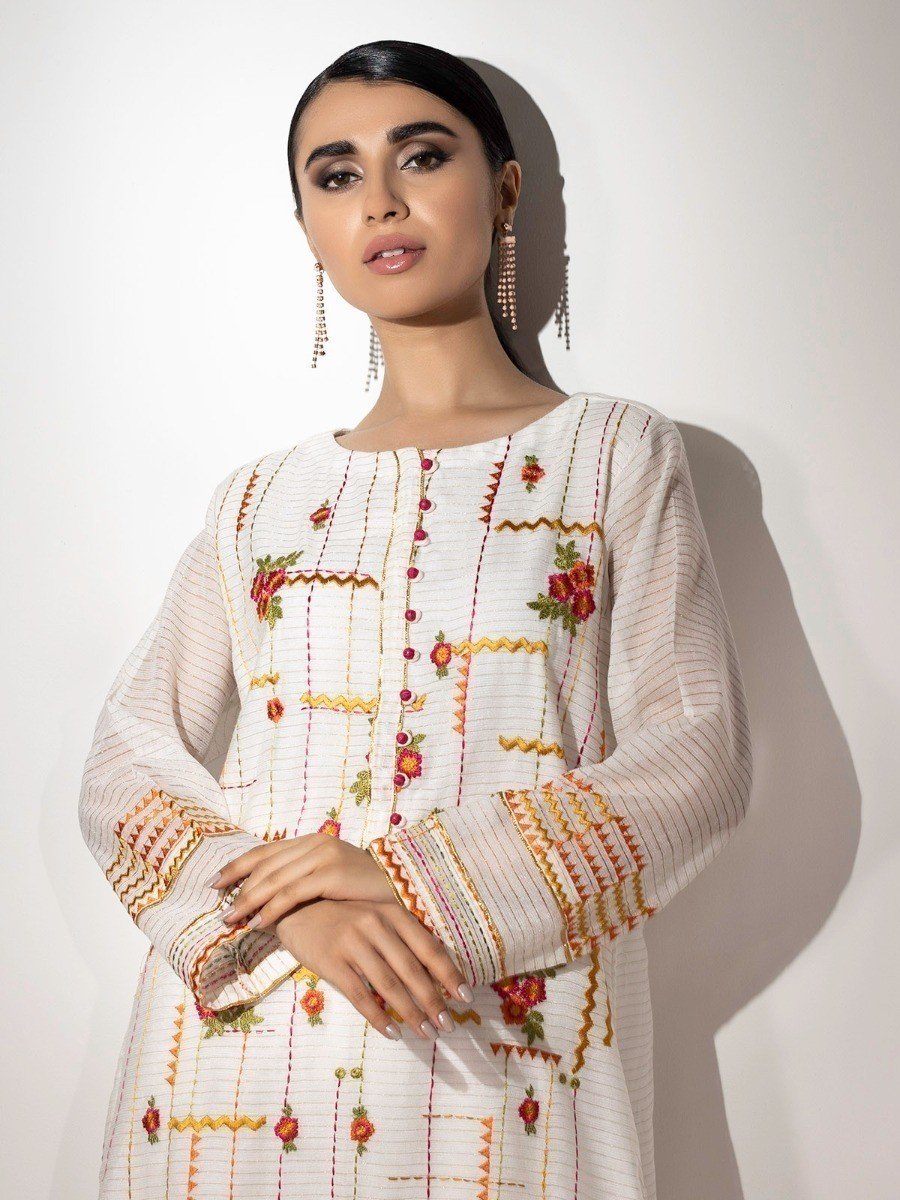 Edenrobe - Pret 2Pc Embroidered Organza Shirt Trouser - EWTKE20-67040 (2-PCS)