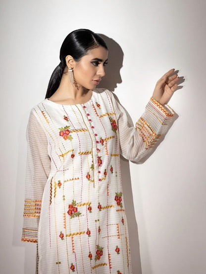 Edenrobe - Pret 2Pc Embroidered Organza Shirt Trouser - EWTKE20-67040 (2-PCS)