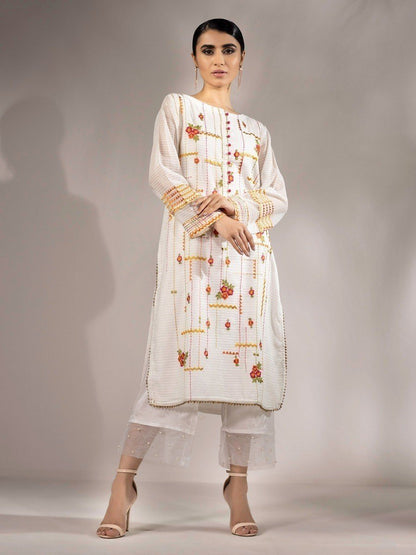 Edenrobe - Pret 2Pc Embroidered Organza Shirt Trouser - EWTKE20-67040 (2-PCS)