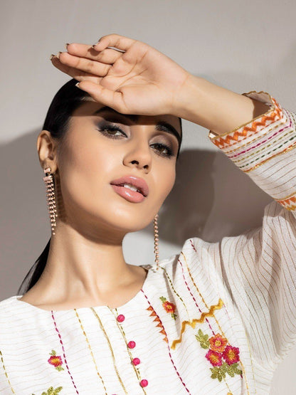 Edenrobe - Pret 2Pc Embroidered Organza Shirt Trouser - EWTKE20-67040 (2-PCS)