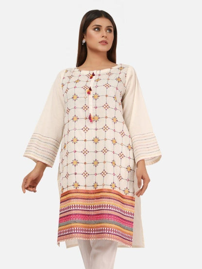 Edenrobe - Pret 1Pc Embroidered Jacquard Shirt - EWTKE20-67054