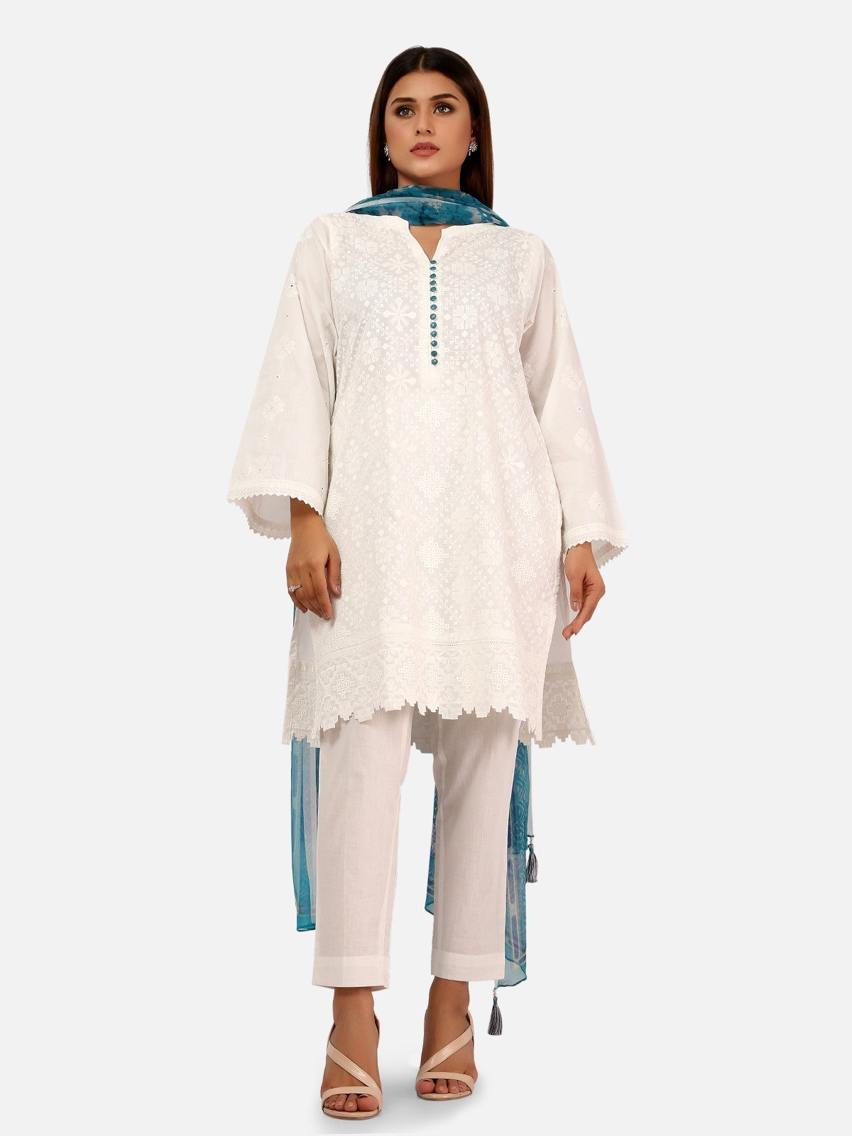 Edenrobe - Pret 2Pc Embroidered Cotton Shirt Dupatta - EWTKE20-67088 (2PC-D)