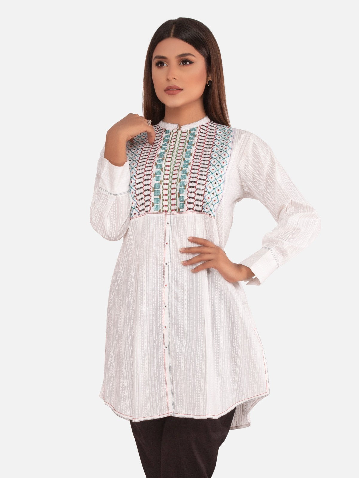 Edenrobe - Pret 1Pc Embroidered Cotton Shirt - EWTKE20-67091
