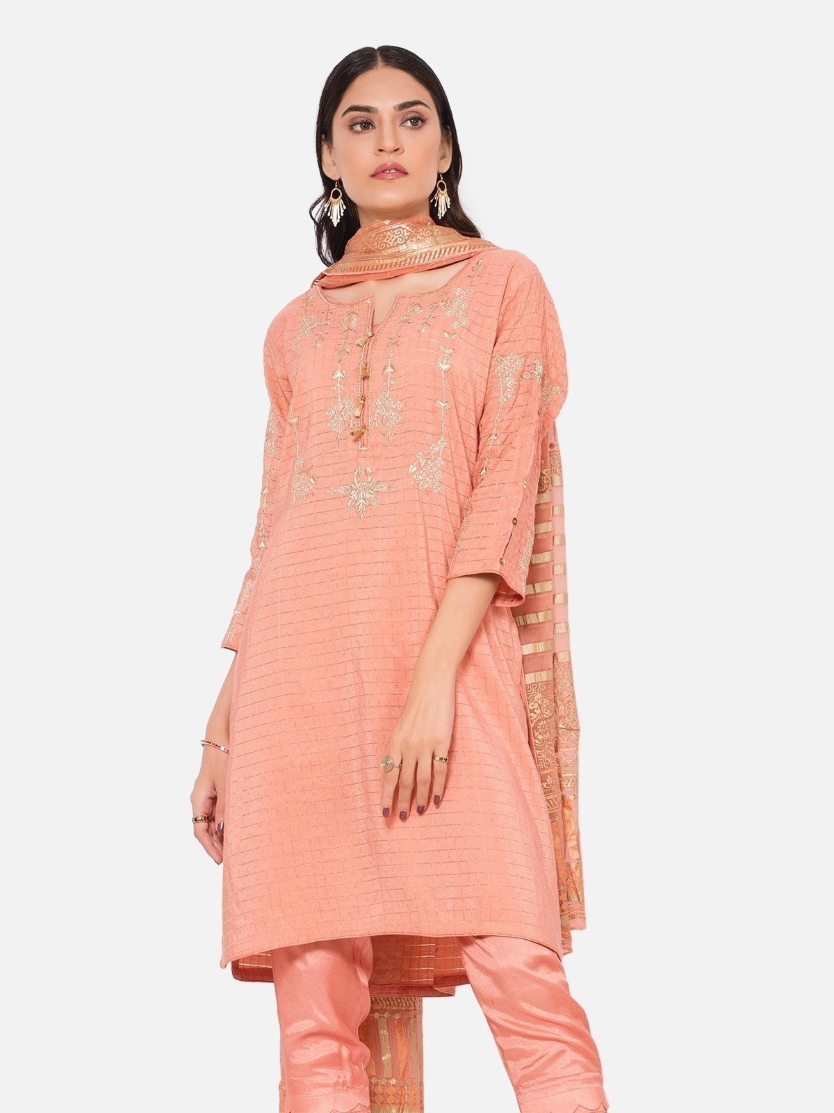 Edenrobe - Pret 3Pc Embroidered Cotton Suit - EWTKE20-67106 (3-PCS)