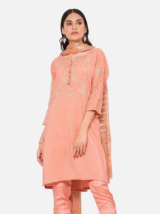 Edenrobe - Pret 3Pc Embroidered Cotton Suit - EWTKE20-67106 (3-PCS)