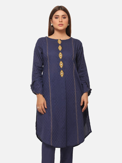 Edenrobe - Pret 2Pc Embroidered Jacquard Shirt Trouser - EWTKE20-67116 (2-PCS)