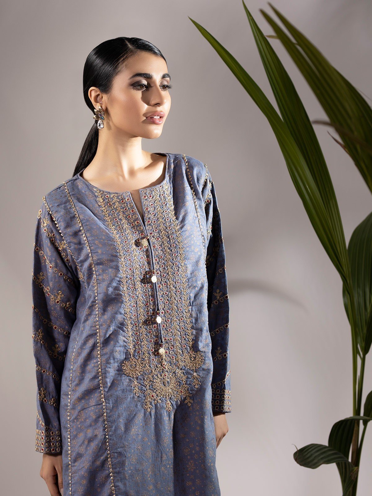 Edenrobe - Pret 2Pc Embroidered Cotton Shirt Trouser - EWTKE20-67117 (2-PCS)