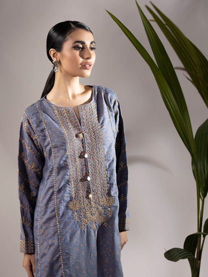 Edenrobe - Pret 2Pc Embroidered Cotton Shirt Trouser - EWTKE20-67117 (2-PCS)