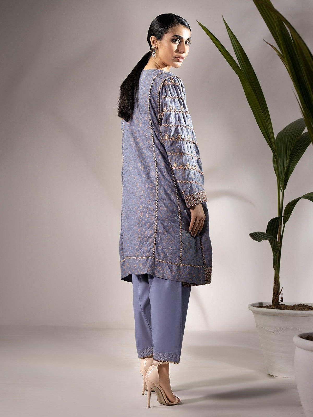 Edenrobe - Pret 2Pc Embroidered Cotton Shirt Trouser - EWTKE20-67117 (2-PCS)