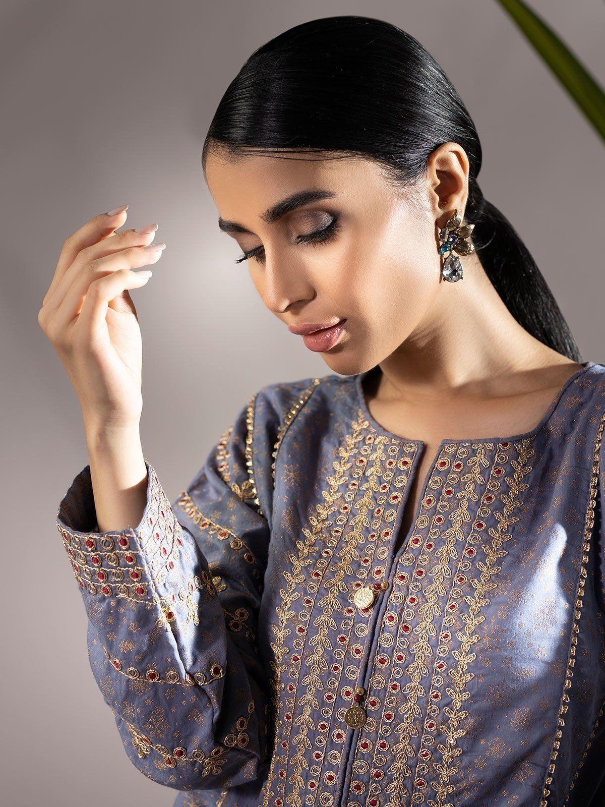 Edenrobe - Pret 2Pc Embroidered Cotton Shirt Trouser - EWTKE20-67117 (2-PCS)