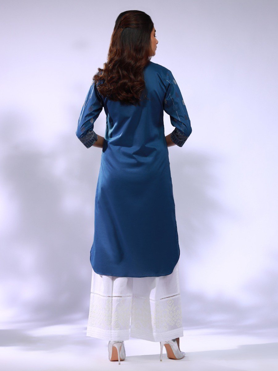 Edenrobe - Pret 2Pc Embroidered Cotton Shirt Trouser - EWTKE20-67125 (2-PCS)