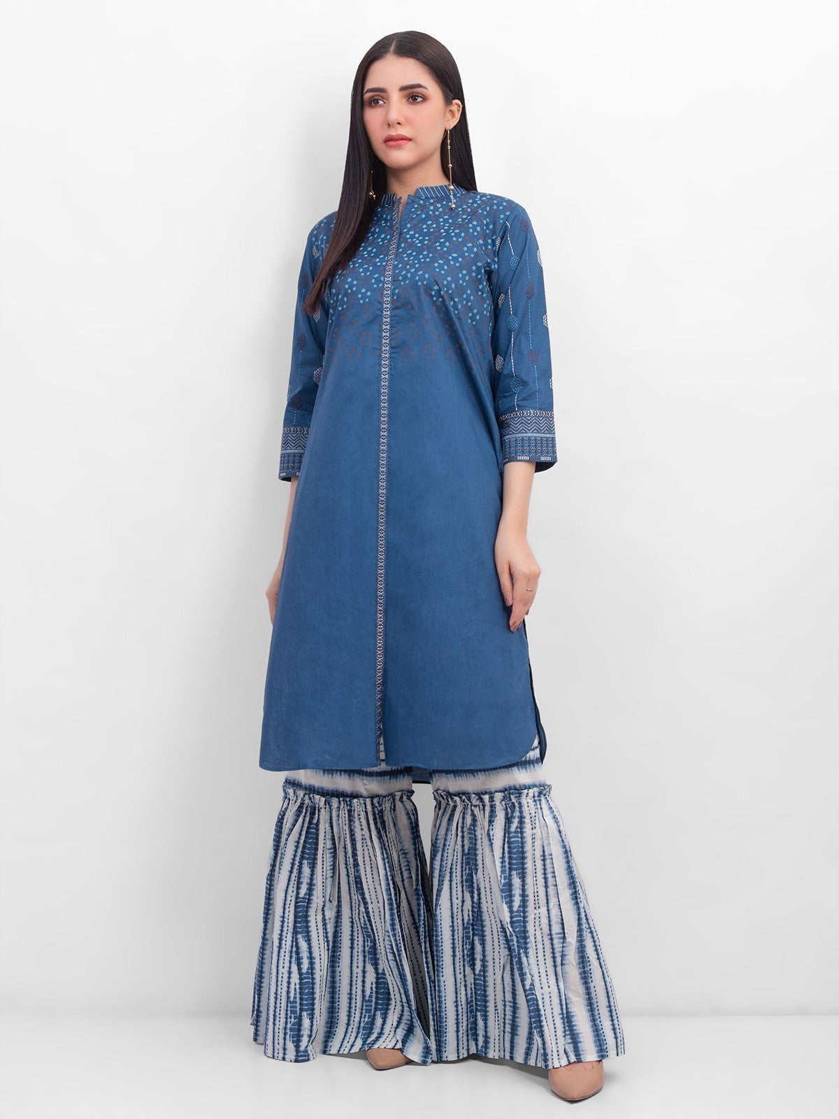 Edenrobe - Pret 2Pc Embroidered Cotton Shirt Trouser - EWTKE20-67125 (2-PCS)