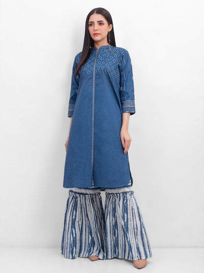 Edenrobe - Pret 2Pc Embroidered Cotton Shirt Trouser - EWTKE20-67125 (2-PCS)