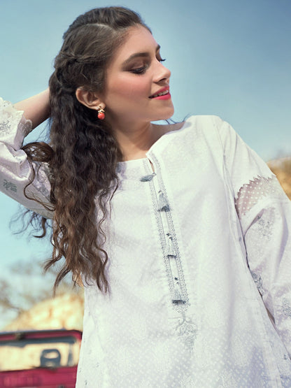 Edenrobe - Pret 1Pc Embroidered Organza Shirt - EWTKE20-67132