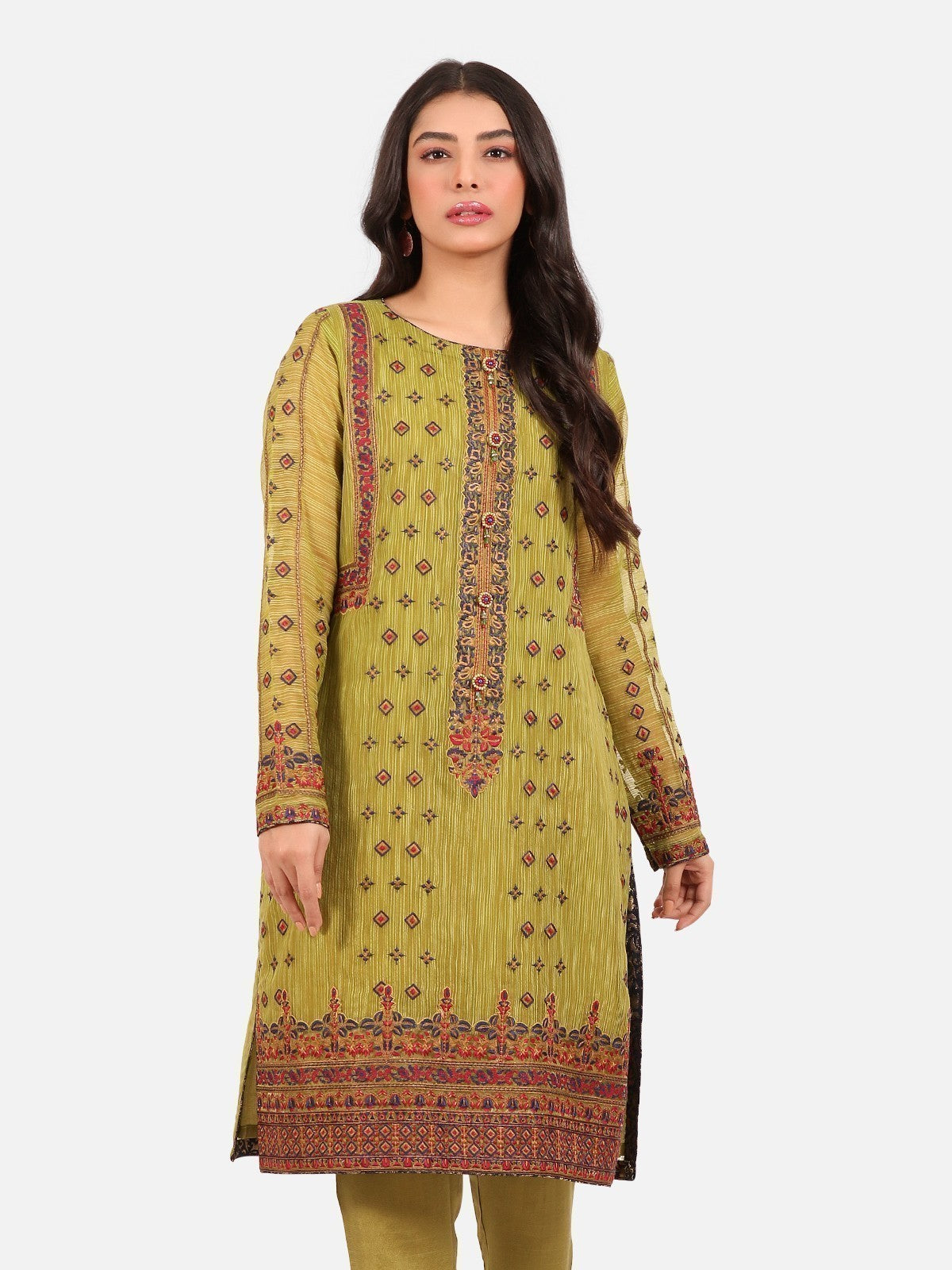 Edenrobe - Pret 2Pc Embroidered Viscose Shirt Trouser - EWTKE20-67133 (2-PCS)