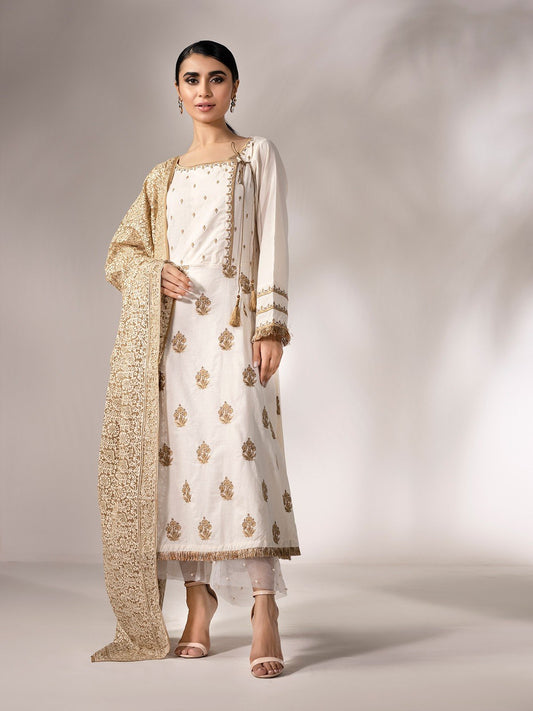 Edenrobe - Pret 2Pc Embroidered Jacquard Shirt Dupatta - EWTKE20-67134 (2PC-D)