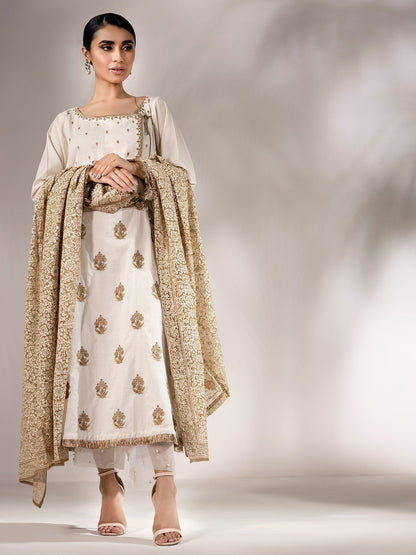 Edenrobe - Pret 2Pc Embroidered Jacquard Shirt Dupatta - EWTKE20-67134 (2PC-D)