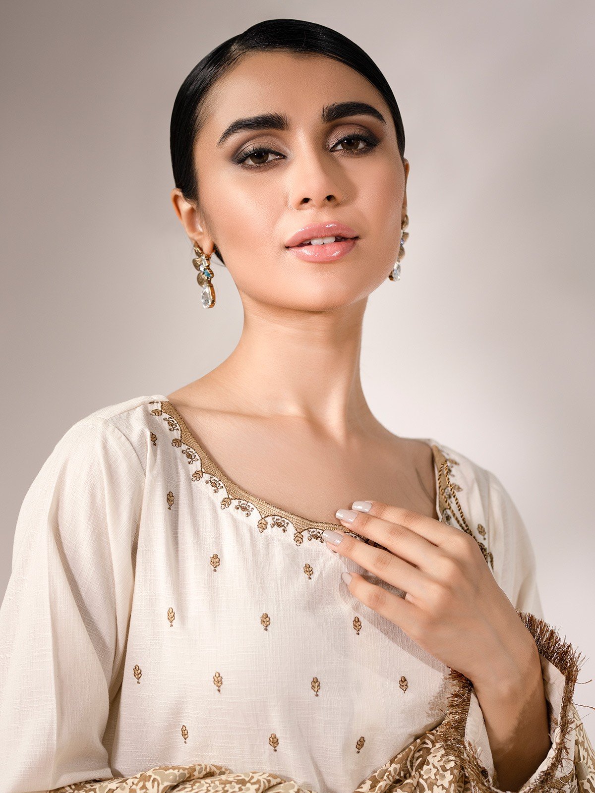 Edenrobe - Pret 2Pc Embroidered Jacquard Shirt Dupatta - EWTKE20-67134 (2PC-D)