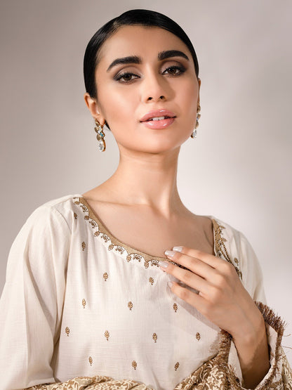 Edenrobe - Pret 2Pc Embroidered Jacquard Shirt Dupatta - EWTKE20-67134 (2PC-D)