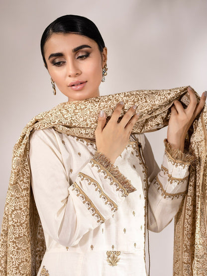 Edenrobe - Pret 2Pc Embroidered Jacquard Shirt Dupatta - EWTKE20-67134 (2PC-D)
