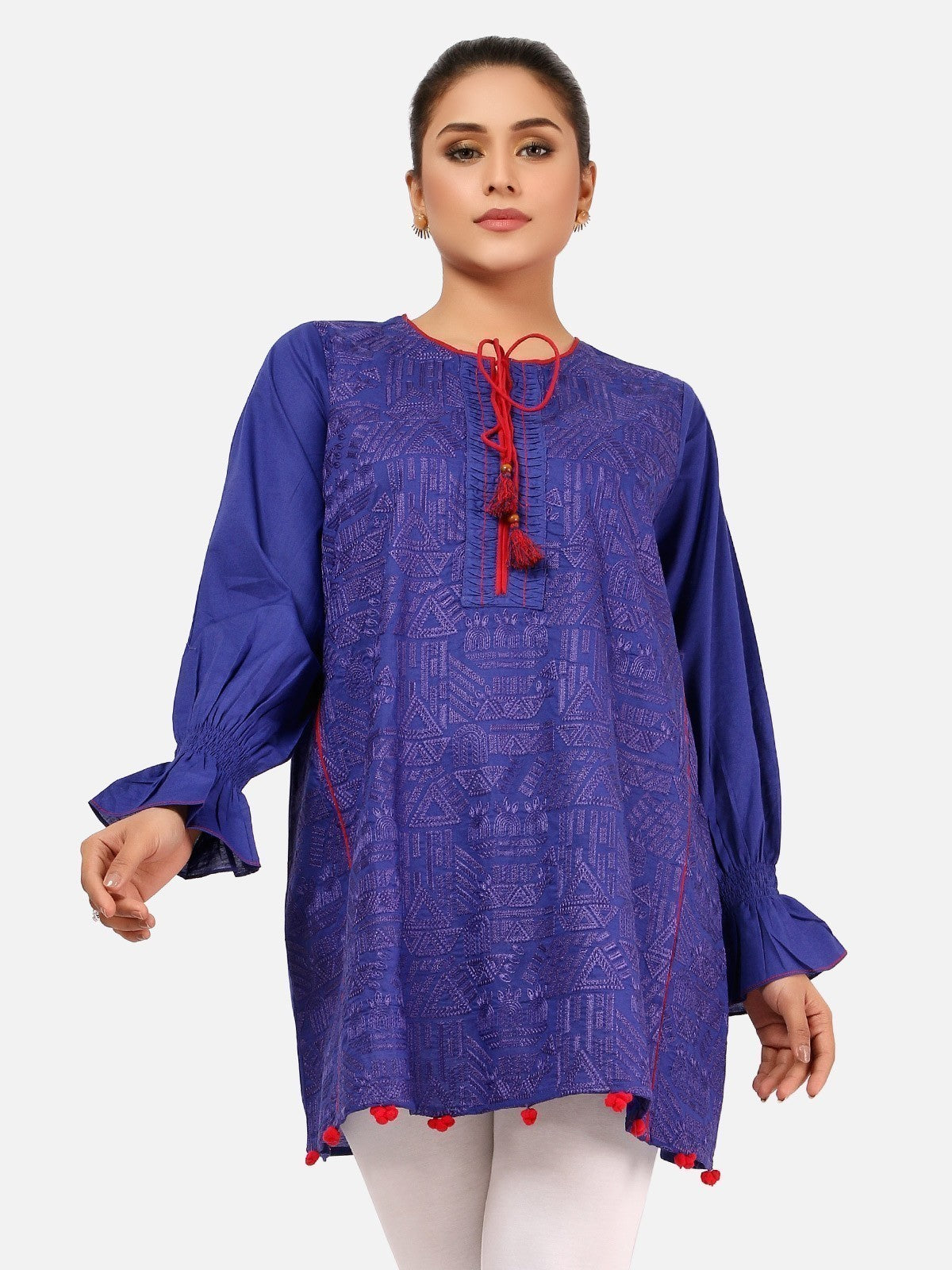Edenrobe - Pret 1Pc Embroidered Cambric Shirt - EWTKE20-67136