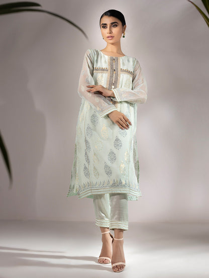 Edenrobe - Pret 2Pc Embroidered Green Shirt Trouser - EWTKE20-67154 (2-Pcs)