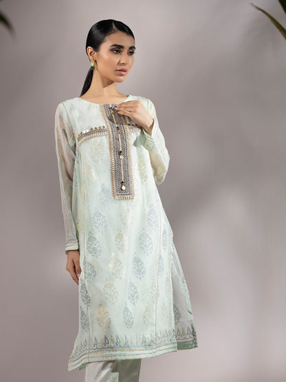 Edenrobe - Pret 2Pc Embroidered Green Shirt Trouser - EWTKE20-67154 (2-Pcs)