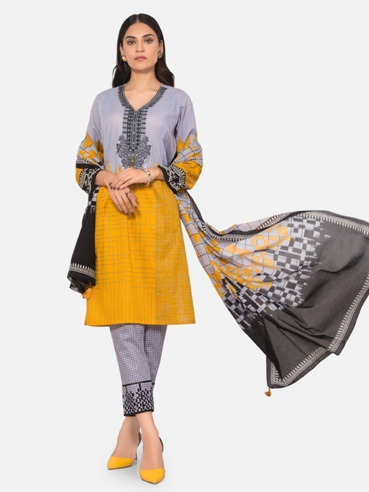 Edenrobe - Pret 3Pc Embroidered Lawn Suit - EWTKE20-67198 (3-PCS)