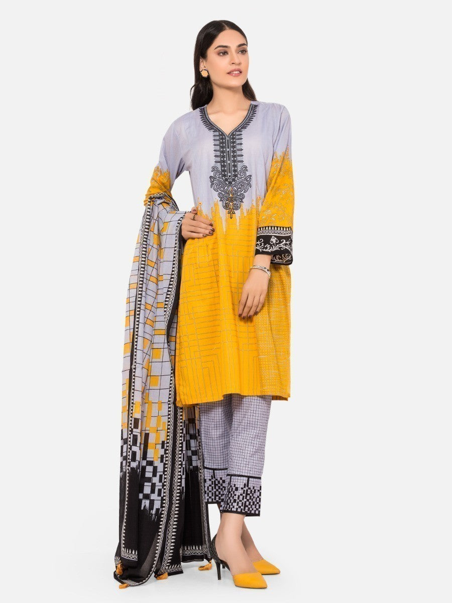 Edenrobe - Pret 3Pc Embroidered Lawn Suit - EWTKE20-67198 (3-PCS)